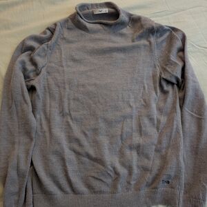 TNA Gray Turtleneck Sweater Fine Knit